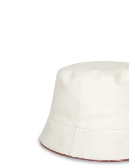 DSquared² White Logo Printed Eyelet Detail Bucket Hat