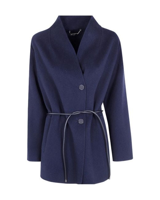 Seventy Blue Double Wool Blend Short Coat