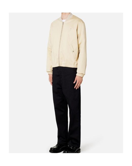 AMI Natural Ami De Coeur Zipped Bomber Jacket for men