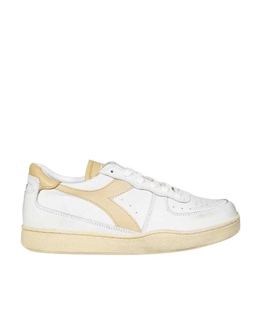 Diadora White Logo Board Shoes for men