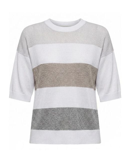 Peserico White Sequined Crepe Jumper