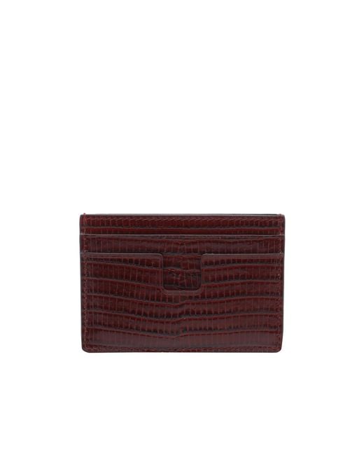 Tom Ford Purple Embossed Card Holder for men