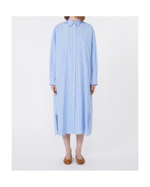 Weekend by Maxmara Blue Long Poplin Shirt Dress