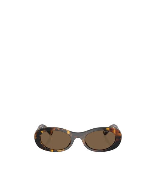 Miu Miu White Eyewear Oval-Frame Sunglasses