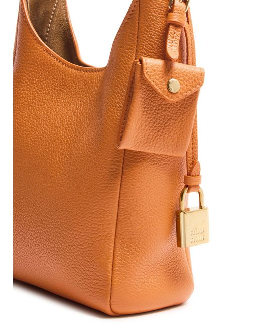 Miu Miu Orange Leather Shoulder Bag