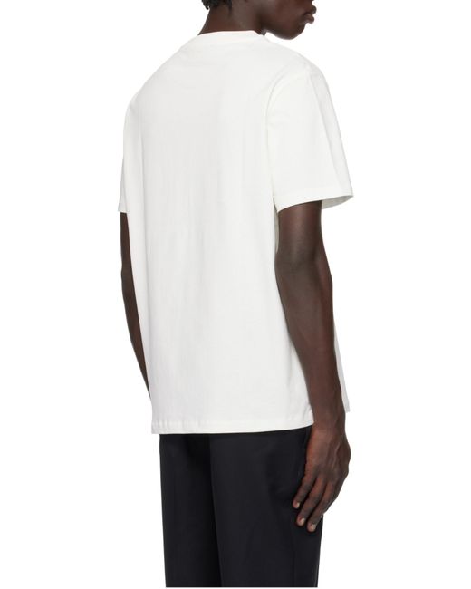 A.P.C. White Logo Embroidered Crewneck T-Shirt for men