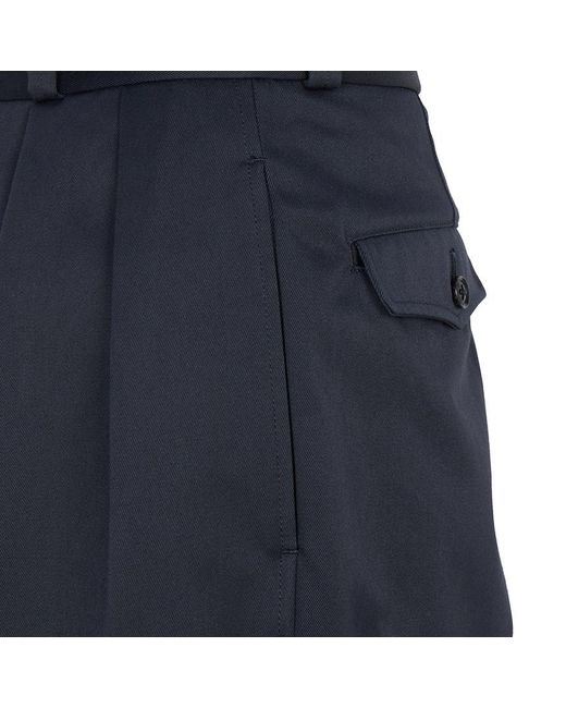Nanamica Blue Wide-Leg Twill Casual Pants