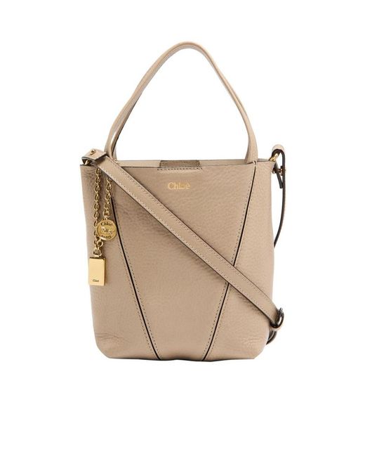 Chloé Natural Spin Grained Leather Tote Bag