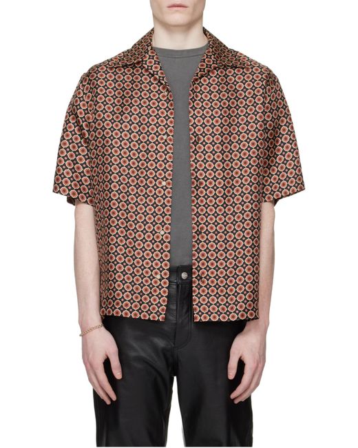Amiri Black Patterned Short-Sleeve Shirt for men