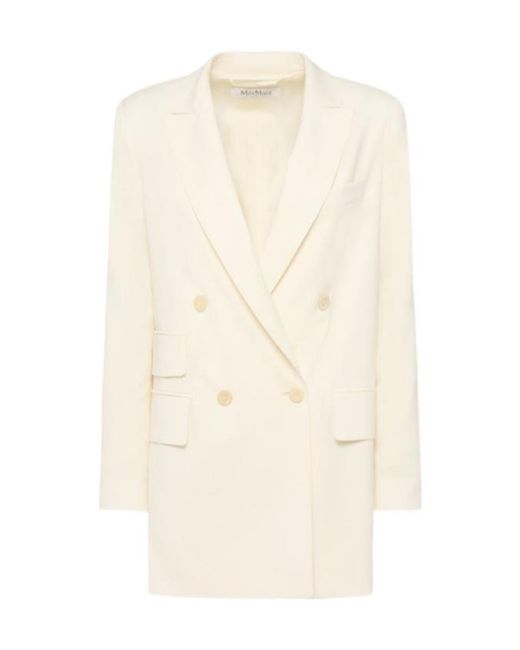 Max Mara Natural Double-Breasted Blazer