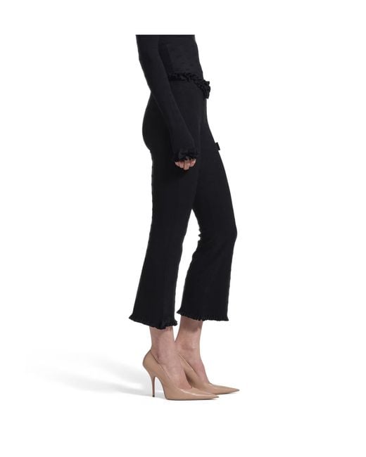 Balenciaga Black Flared Capri Pants