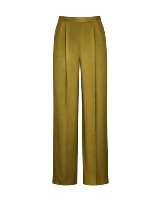 Max Mara Green Pantalon Cono En Soie Vert