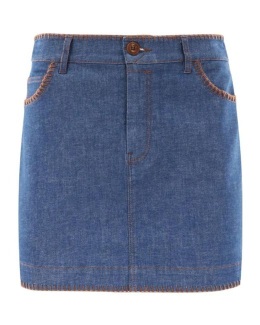 Zimmermann Blue Belt Loop Skirt