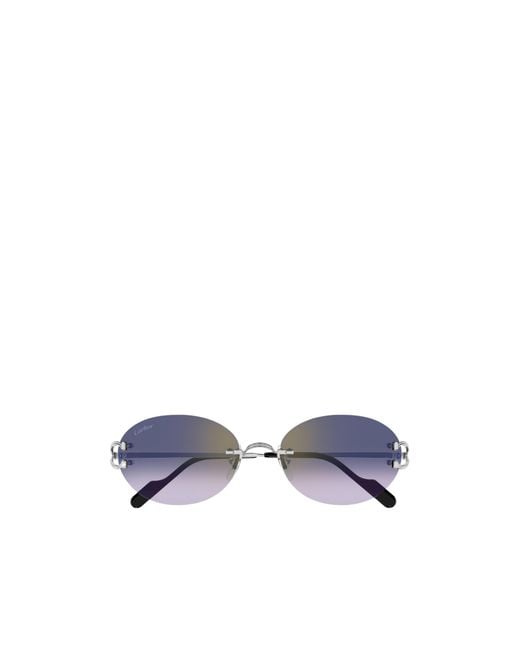 Cartier Blue Oval-Frame Sunglasses for men