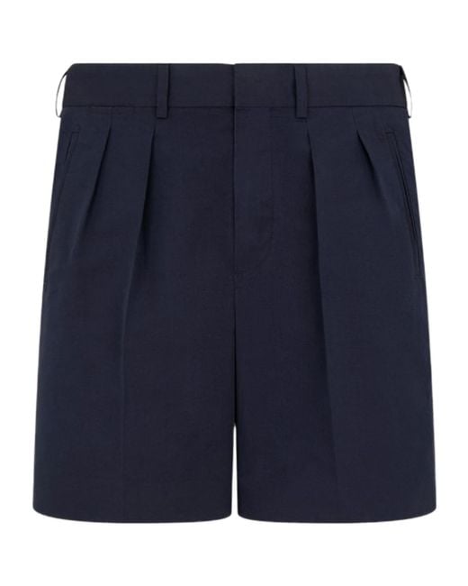 Tom Ford Blue Fluid Poplin Tailored Shorts for men