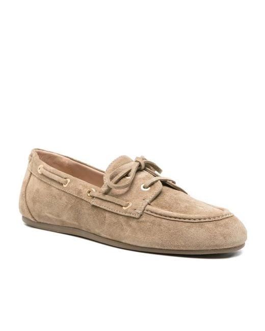 Stuart Weitzman Natural Lace-Up Loafers