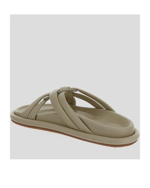 Moncler Brown Logo Embossed Sandals