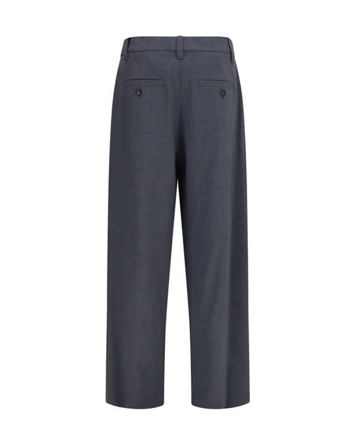 Brunello Cucinelli Blue Casual Trousers With Belt Loops