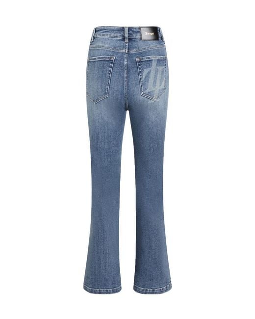 LIU REGALI Blue Straight Zipper Jeans