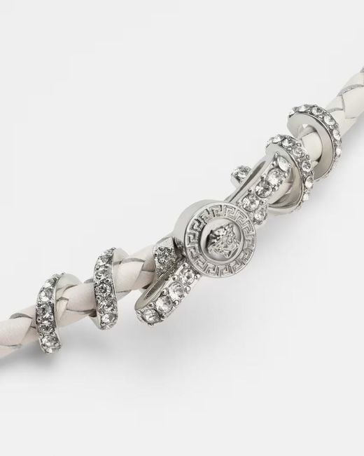 Versace White Medusa Embellished Charm Bracelet
