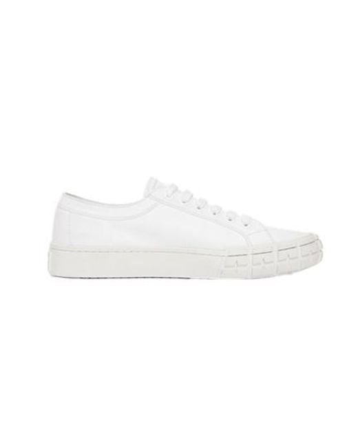 Prada White Wheel Low-Top Sneakers for men