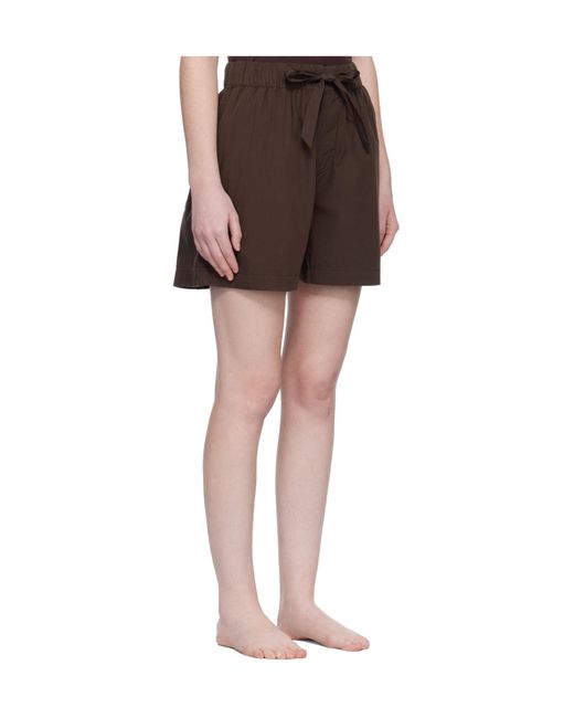 Tekla Brown Drawstring Pajama Shorts for men