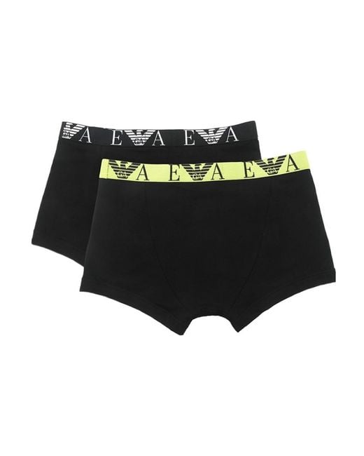 Emporio Armani Black Logo Boxer Panties Two-Pair for men