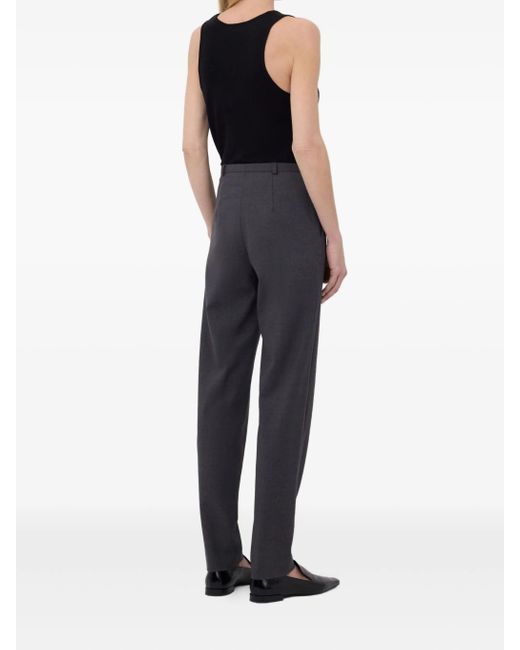 Loulou de Saison Gray Malka Pleat-Front Fitted Trousers