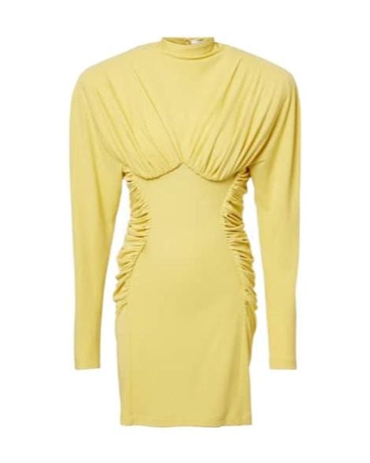 Stella McCartney Yellow Draped Jersey Minidress