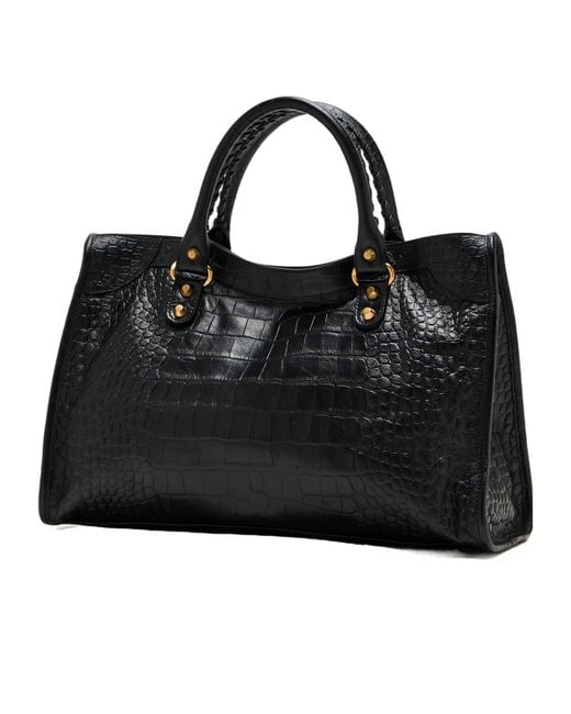 Balenciaga Black Le City Medium Shoulder Bag