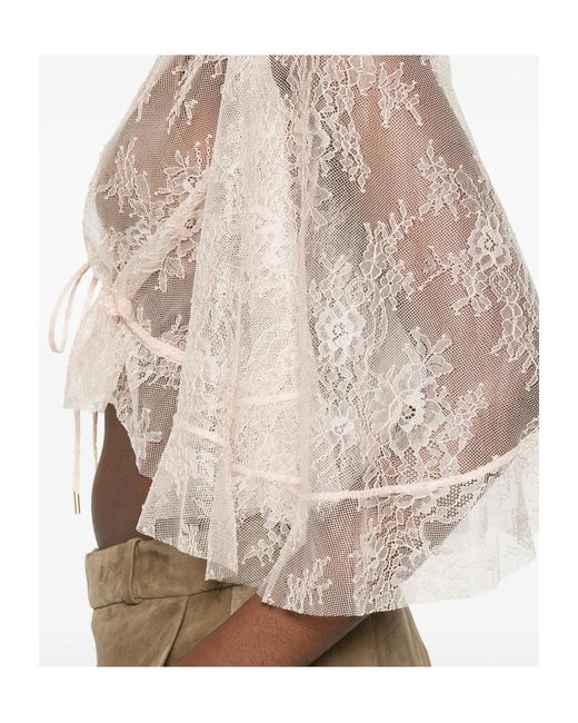 Alberta Ferretti Natural Semi-Transparent Shirt