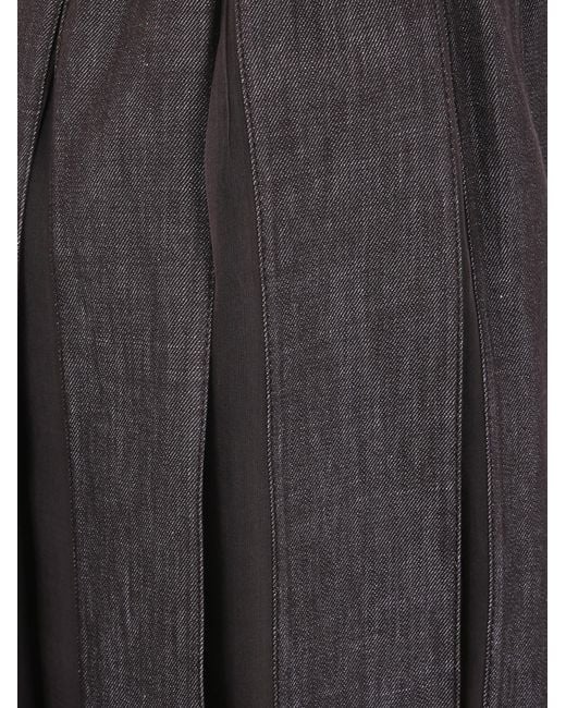 Brunello Cucinelli Gray Pleated Midi Skirt