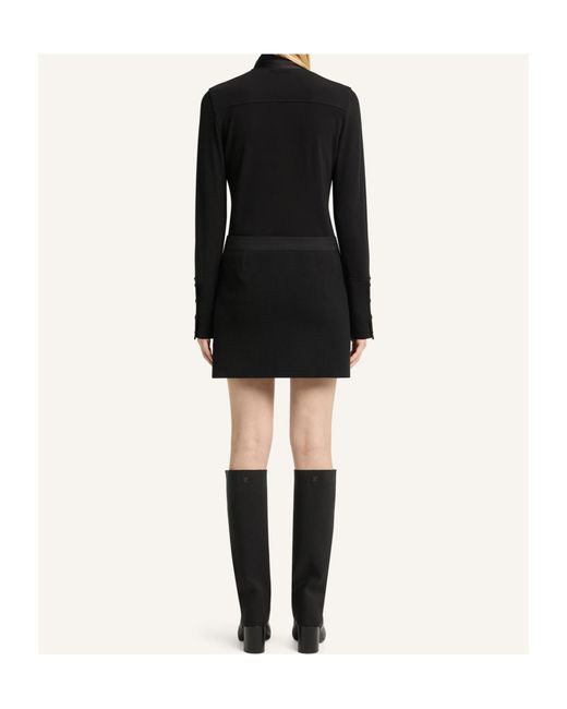 Courreges Black Satin-Scarf Jersey Shirt