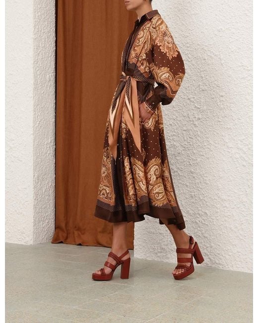 Zimmermann Brown Luna Shirt Dress