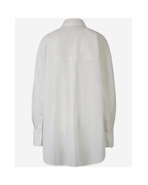 Totême White Totême Long-Sleeved Buttoned Shirt