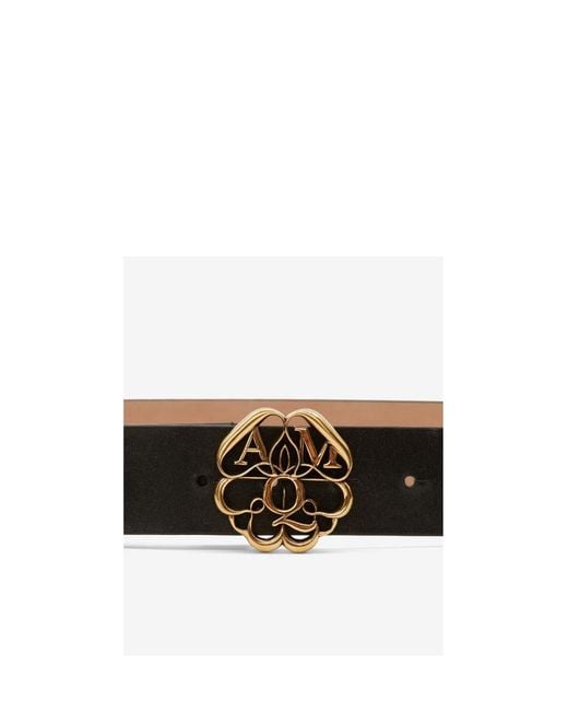 McQueen White Logo Plaque Buckle Belt