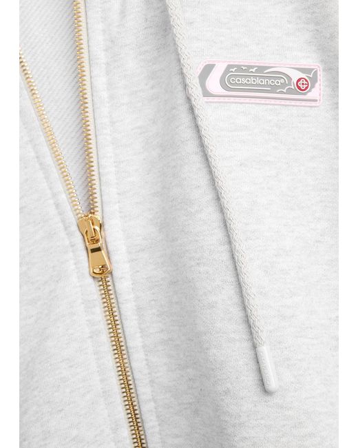 Casablanca White Hooded Cotton Sweatshirt for men