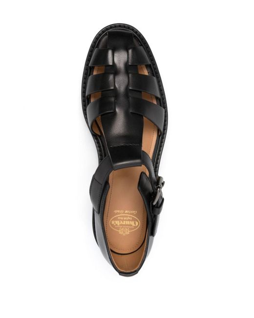Church's Black Hove Round Toe Sandals