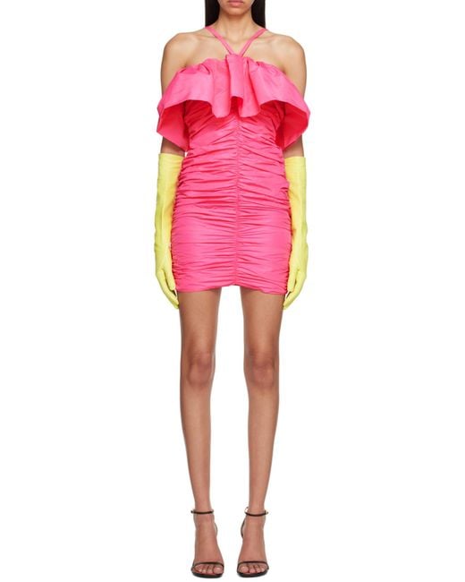 MSGM Pink Pleated Dress