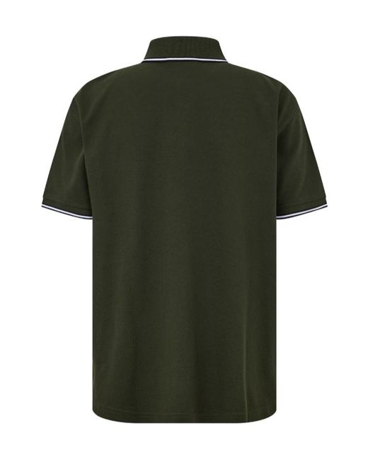 Barbour Green Evan Tipped Short-Sleeved Polo Shirt for men