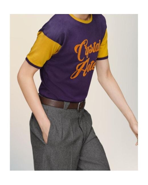 Maison Margiela Blue Varsity T-Shirt for men