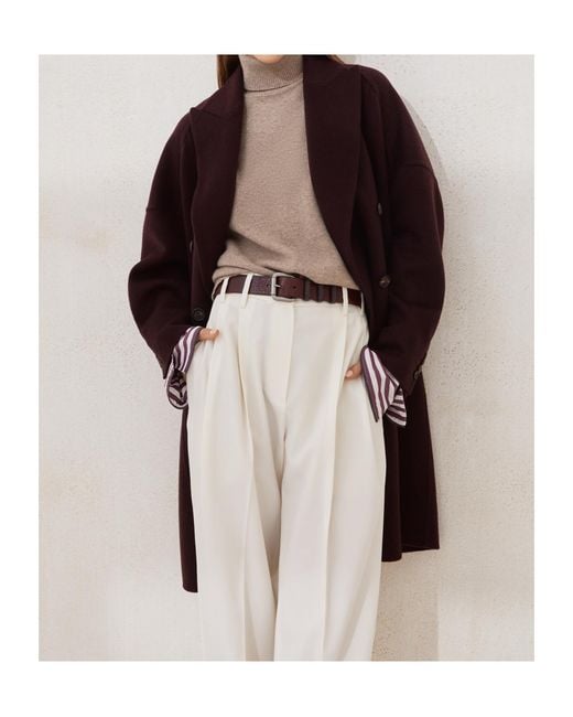 Brunello Cucinelli Red Double-Breasted Coat