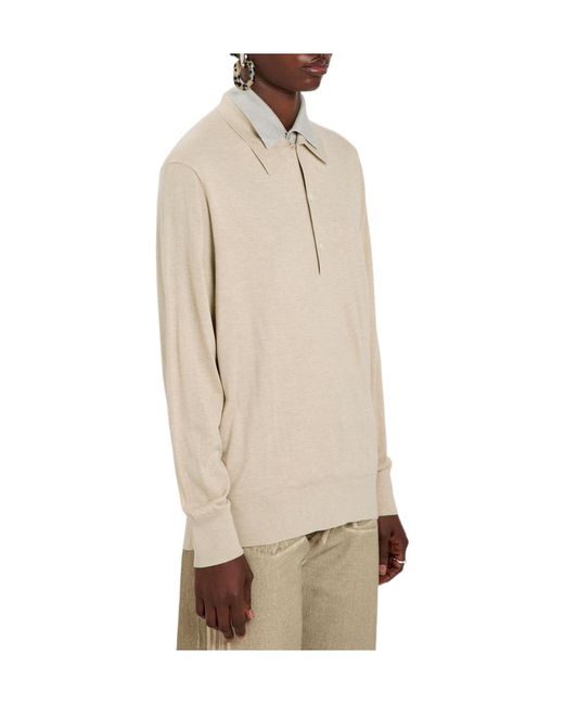 Acne White Comfortable Versatile Polo Shirt