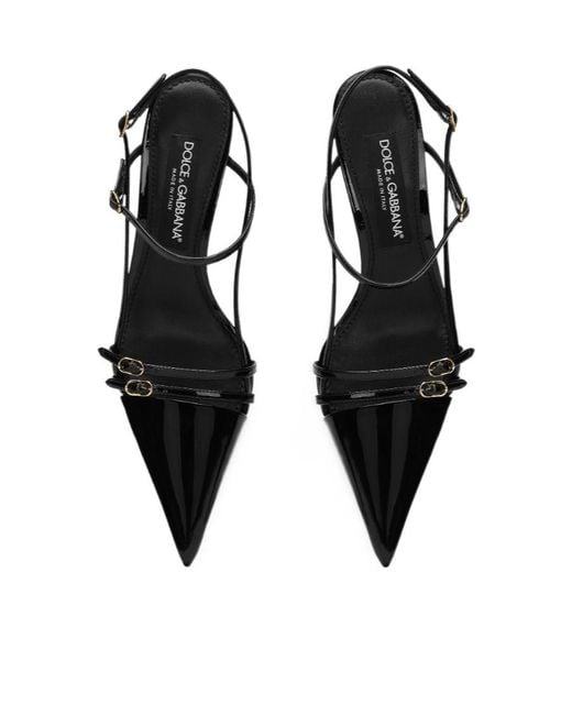 Dolce & Gabbana White Dg Logo Plaque Slingbacks