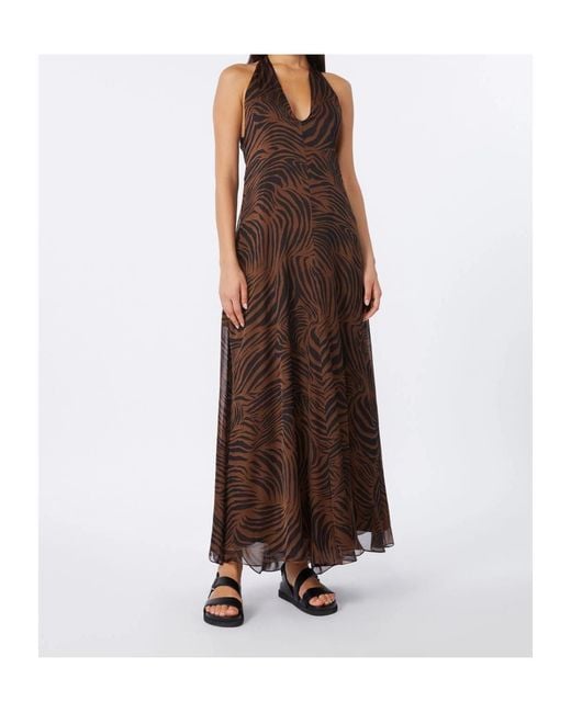 Max Mara Brown Studio Salice Halterneck Maxi Dress