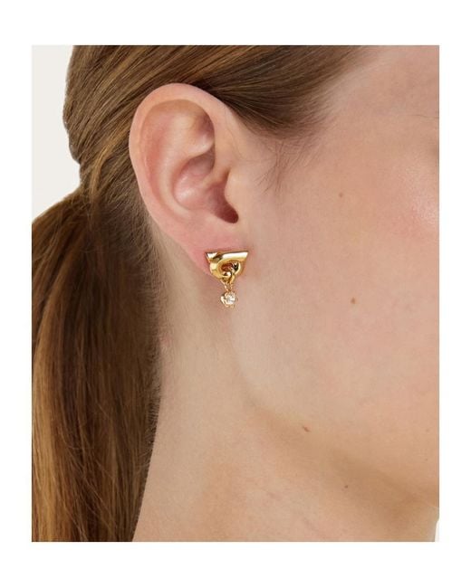 Ferragamo Metallic Ferragamo Gancini Pendant Embellished Earrings
