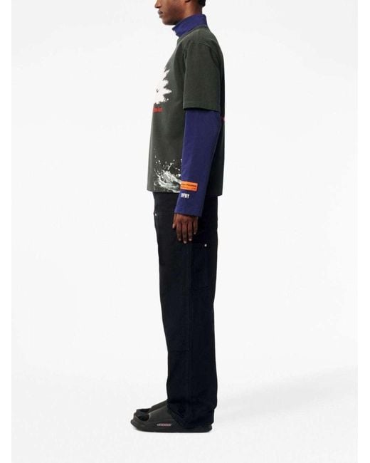 Heron Preston Blue Carpenter Wide Leg Jeans for men
