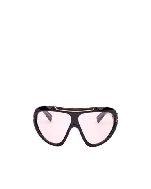 Tom Ford White Eyewear Shield Frame Sunglasses for men