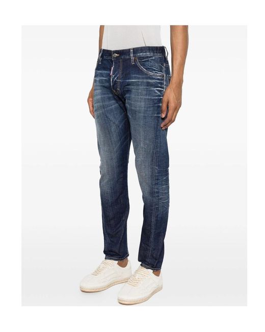 DSquared² Blue Slim Twst Distressed Jeans for men