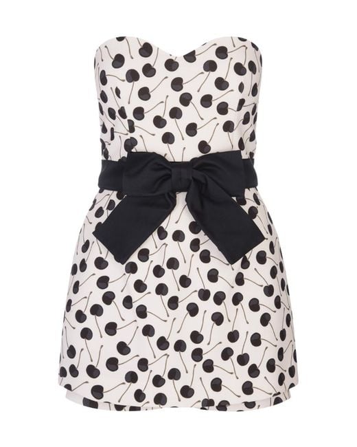 RED Valentino White Allover Printed Sleeveless Dress
